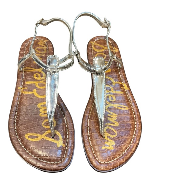 Sam Edelman Shoes - Sam Edelman Women's Gigi Silver Flat Sandal Size 8.5